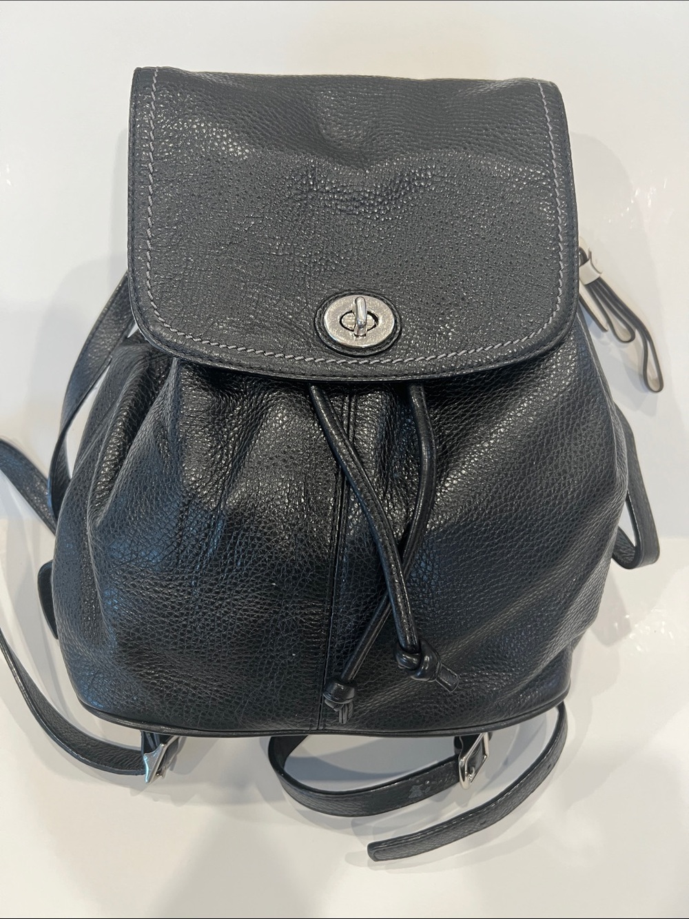 Excellent Condition Coach Leather Mini Backpack Black Leather Vintage